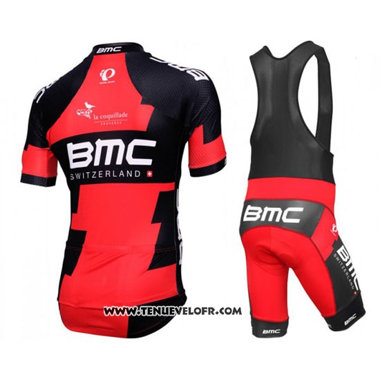 2016 Maillot Ciclismo BMC Noir et Rouge Manches Courtes et Cuissard